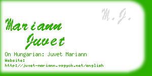mariann juvet business card